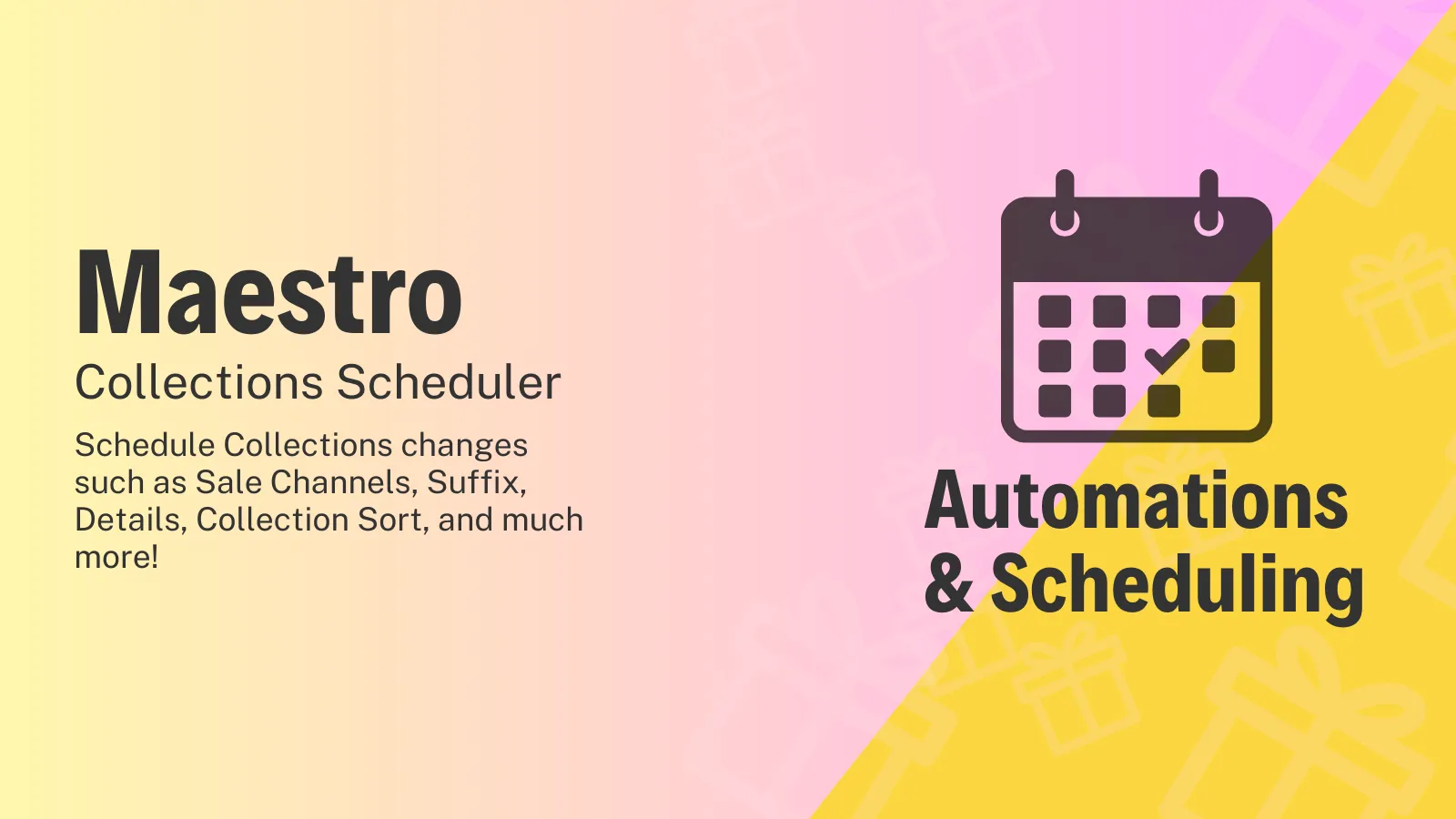 Collection changes you can schedule: sales channels, template suffix, sort, and details