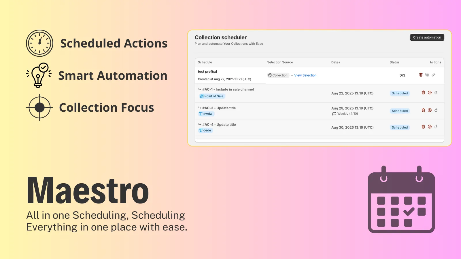 Collections Scheduler screenshot 1
