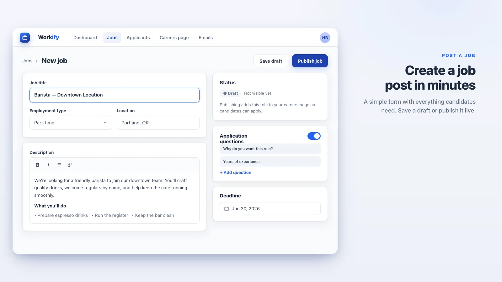 Workify screenshot 1
