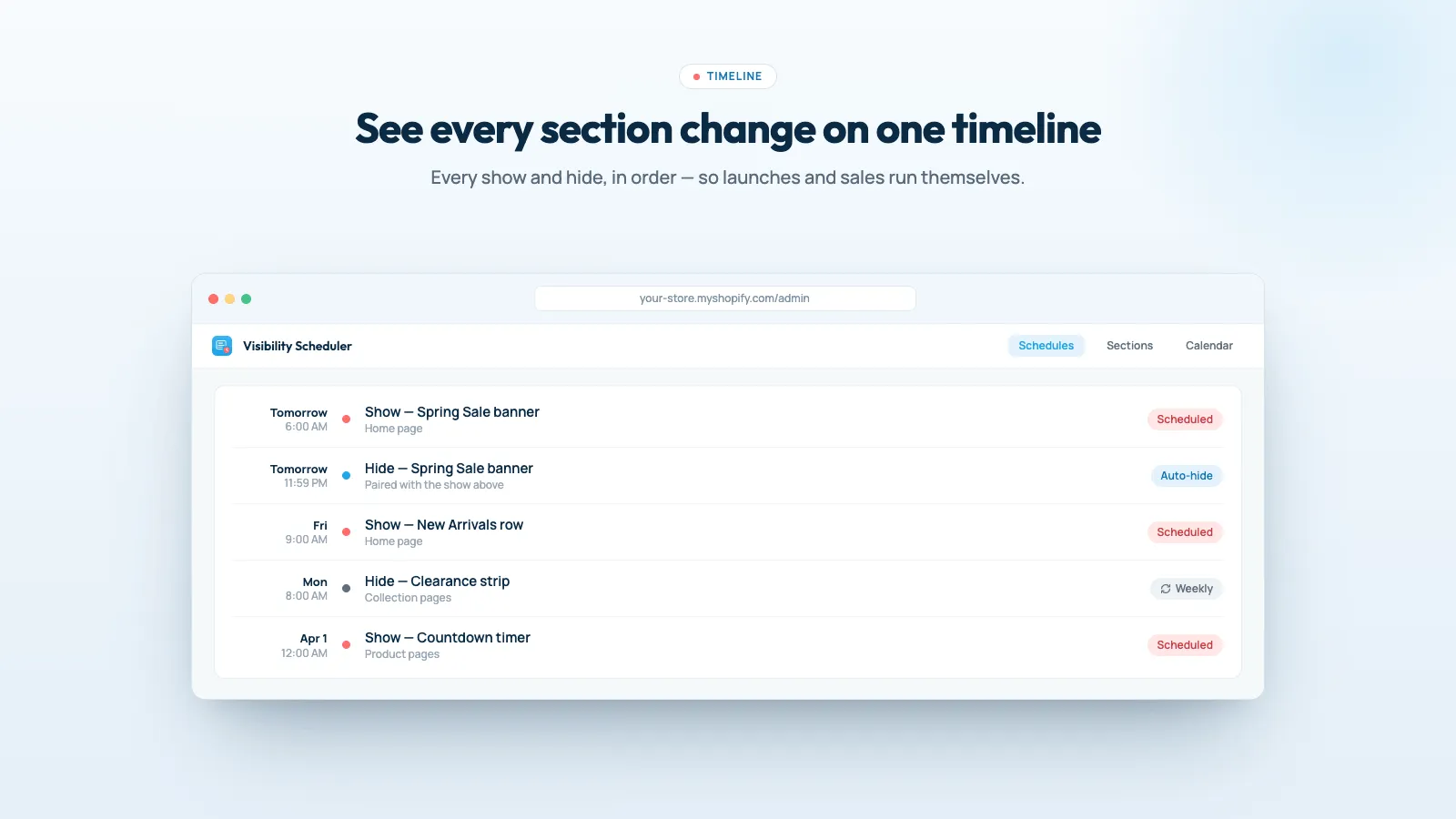 Visibility Scheduler screenshot 2